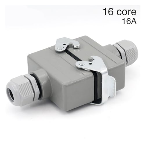 Conector de 16 núcleos industrial tipo HE-016 rectangular de enchufe impermeable 16A 3