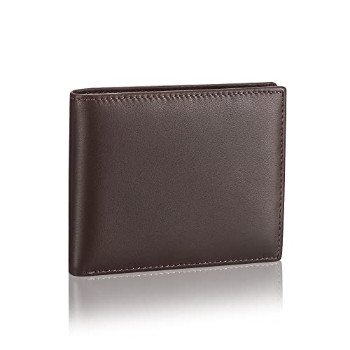HISCOW Leather Slim Bifold Wallet with 6 Credit Card Slots, Italian Calfskin (Coffee)4