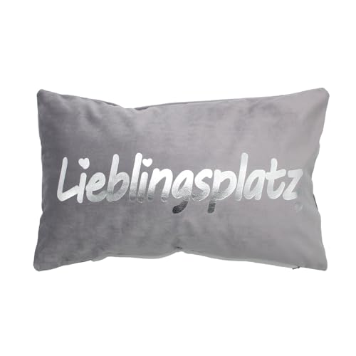 Moon Kissenhülle, Kissenbezug ca. 30x50 cm in Samt-Optik mit Lieblingsplatz - grau/Silber Moon Kissenhülle, Kissenbezug ca. 30x50 cm in Samt-Optik mit Lieblingsplatz - grau/Silber