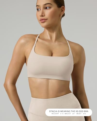Image of PAVOI ACTIVE Open Back Strappy Yoga Workout Bras for Women - Low Support Criss-Cross Sports Gym Bra Removable Pads - FlexFlow