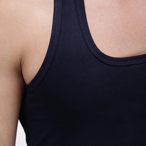 Image of Amul Comfy Men's Vest | Round Neck | Breathable Lightweight Innerwear | Moisture Wicking | Soft Feel | Pack of 8 | Color May Vary