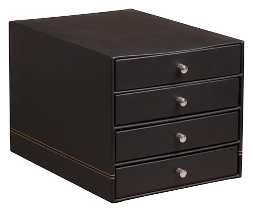 Trieur 4 tiroirs noir de rangement de bureau design et classement de documents A4