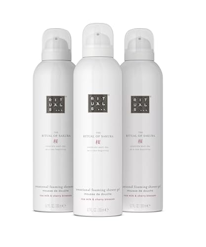RITUALS The Ritual of Sakura Pack Ahorro con 3 Espumas – Geles con Flor de Cerezo y Almendra Dulce, Gel Renovador – 3 x 200 ml
