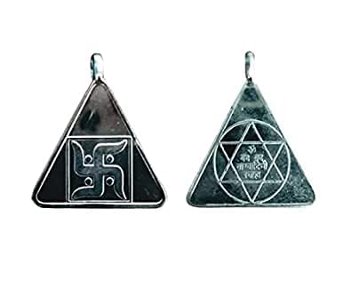 Original Silver Maa Saraswati Yantra Pendant/Locket/Kavach for Students Growth in Education Academics, Triangle