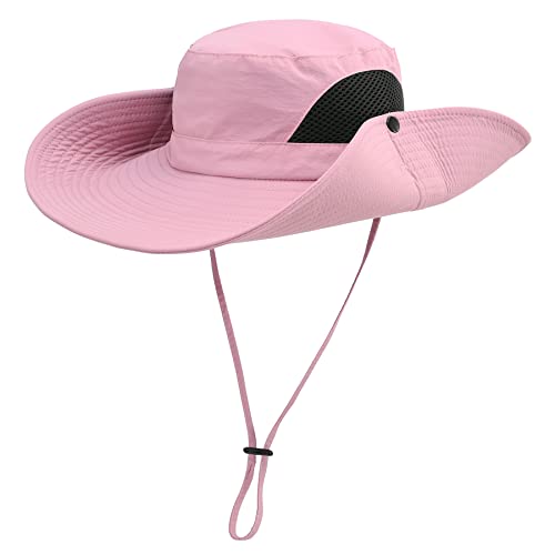 Zando Unisex Wide Brim Sun Hats For Women Waterproof Rain Fishing Hats For Women Men Sun Protection Hats For Women Packable Sun Hat Women Boonie Hat For Hiking Gardening Hat Safari Hat Pink Hat #TOP6