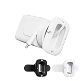 Silicone Collapsible Cord Wrap Foldable Charger Organizer Compatible with Phone Charger and Adapter, Wired Manager Holder Wrap Winder Cable Management Travel Essentials (Black&White)
