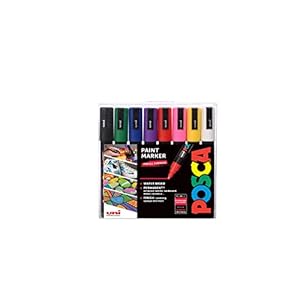 Posca UNIBALL PC-5M MEDIUM BULLET TIP Wallet of 8 STANDARD COLOURS Starter Eight