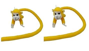 KRIDNAK Fabric Cute Soft Stuffed Doll Toy for Kids/Best Gift for Birthday (Long Tail Monkey(Yellow),18 CM)