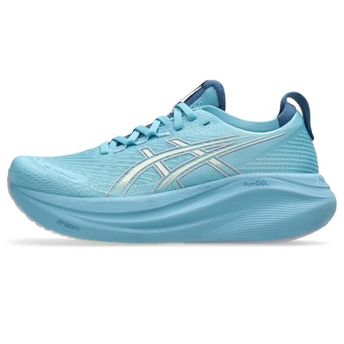 ASICS Women's Gel-Nimbus 27 Running Shoe, 8.5, Stillwater/Cream
