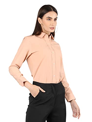 Image of CHKOKKO Women Solid Polycotton Regular Formal Shirt