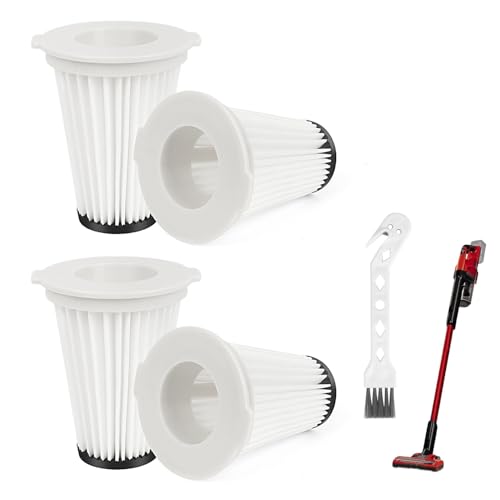 Gudotra 4 Stück TE-SV18 Li Staubsauger Filter Akku Ersatzteile für Einhell Akku-Stielstaubsauger Te-sv 18 Li Faltenfilter Ersatzteil 2347180 mit 1 Bürste