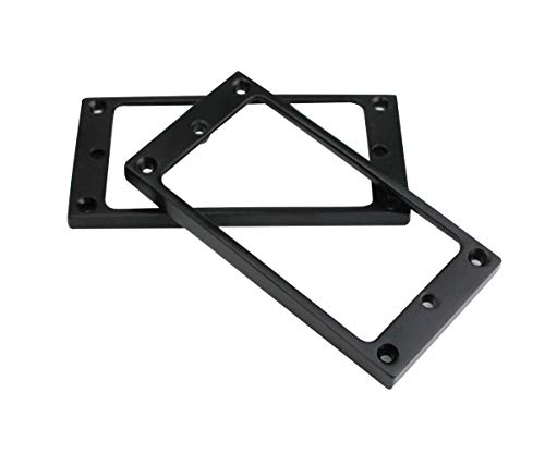 Guyker Flat Metal Humbucker Pickup Mounting Ring Set - Bridge Neck Pickups Cover Frame Replacement Part For Electric Guitar Or Precision Bass(2Pcs, Black) #TOP1