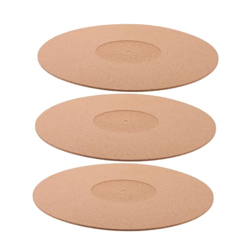 DECHOUS 3pcs Cork Record Pad Turntable Mat for Record Player Vinyl Mat Turntable Accessories