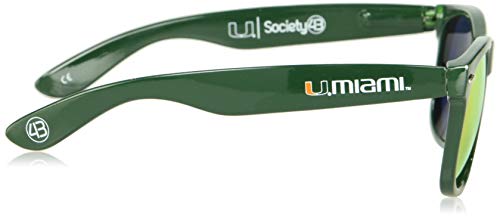 NCAA Miami Hurricanes MIAFL-2 Green Frame, Orange Lens Sunglasses, One Size, Green3