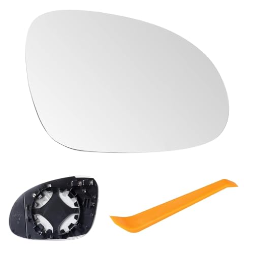 Laitejituan Cristal de Retrovisor Calefactable para VW Golf MK5 2003-2008 / Jetta 5 2005-2010 / Passat B6 2007-2011, Retrovisor Exterior Ajustable Adecuado reemplazar, Lente de Marcha Atrás (Derecha)