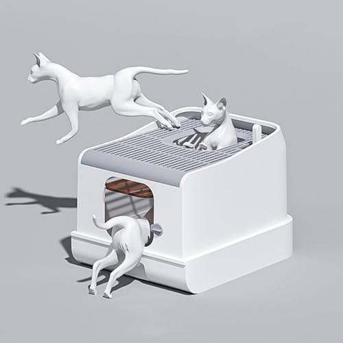Arenero para gatos cerrado con bandeja extra grande miniatura 5