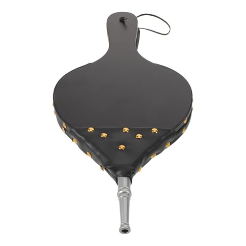 GLEAVI Wood Fireplace Manual Air Blower Bellows with Silver Pipe, Portable Hand Crank Fire Starter for Indoor and Outdoor Wood Stove, Bbq Grill, Log Burner Accessories