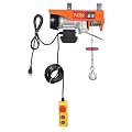 440 Lbs Electric Hoist, 460W 110V Electric Steel Wire Winch, 6.5 FT Double Slings Engine Lift Electric Hoist Crane for Garage Warehouses Factories