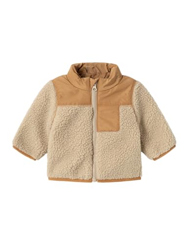 NAME IT Baby-Jungen Nbmmosie Teddy Jacket2 Jacke, Oxford Tan, 74