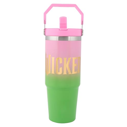 Wicked 900ml Stainless Steel Tourer with Top Swing Handle Lid and Straw Official Universal Movies Wicked Merchandise by Polar Gear - Insulated Cold Drinks Tumbler
