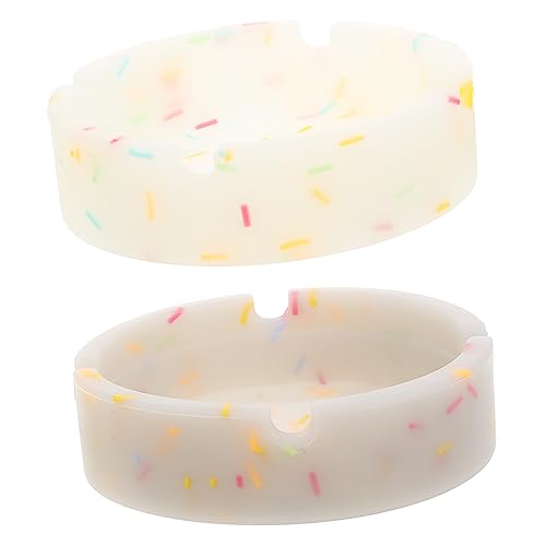 SOLUSTRE 2 pezzi Posacenere in Silicone Contenitore per Fuliggine Resistente e Capacità Design e Unico per Uso e Desktop