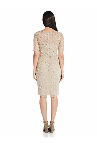 Image of Adrianna Papell Womens Beaded Cocktail Dress