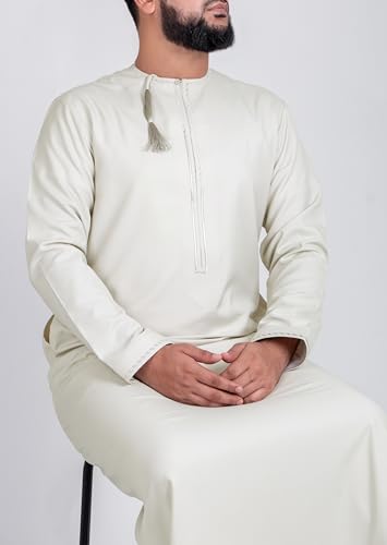 Thobe for Men - Long Sleeves Kaftan - Mens Long Gown Omani Calm Thawb Jubba4