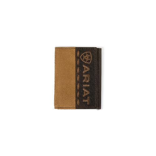 ARIAT Trifold Roughout Crocodile Wallet, Tan
