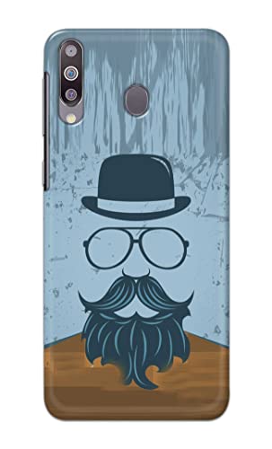 Image of PRINTFIDAA Mustache Beard and Hairstyle Hipster in Glasses Printed Designer Hard Case for Samsung Galaxy M30 / Samsung A40s, SM-M305F / DS Back Cover -(e) RPM1002