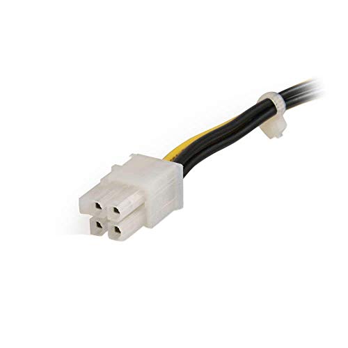 Image of C2G Legrand 4 Pin Molex Adapter, 12 Inch Molex to ATX, Black and Yellow Computer Power Adapter Cable, 1 Count, C2G 27314