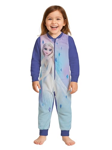 Disney Die Eiskönigin Jumpsuit für Mädchen - ELSA Frozen Overall Kinder Pyjama Schlafanzug Lila (DE/NL/SE/PL, Numerisch, 122, 128, Regular, Lila)