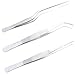saizone 3pcs Pince à Barbecue,Pince de Cuisine,Pince Cuisine Professionnel,Acier Inoxydable,Forme Droite,Pince Courbées,Pince Garniture Cuisine,Pince à épiler 16 cm / 6 Pouces