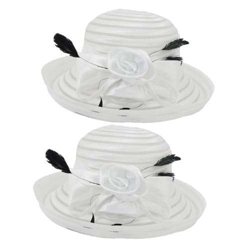 Chapeau melon femme blanc : lot de 2 pour se protéger du soleil