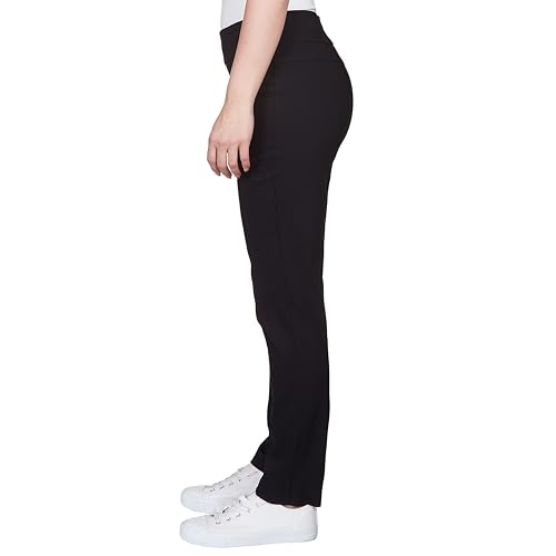 Ruby Rd. Womens Womens Petite Mid-Rise Pull-on Straight Solar Millennium Tech Pant4
