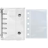 透明 シール帳 30枚リフィル付き M5 バインダー クリア シール手帳 保管が簡単 小物整理 カード収納 男女兼用 5穴