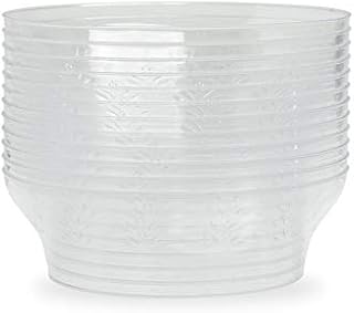 Pack of 12 Clear Hard Plastic Dessert Bowls 285ml | Plastic Candy Dish | 10oz Dessert Cups ~ Washable-Reusable ~ Works Well for Dessert, Dips, Candies, Nuts etc.