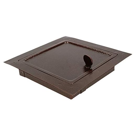 KOTARBAU® Puerta de Chimenea 140 x 140 mm de Cobre Antiguo con Escudo térmico para Abrir con Tornillo o Moneda marrón