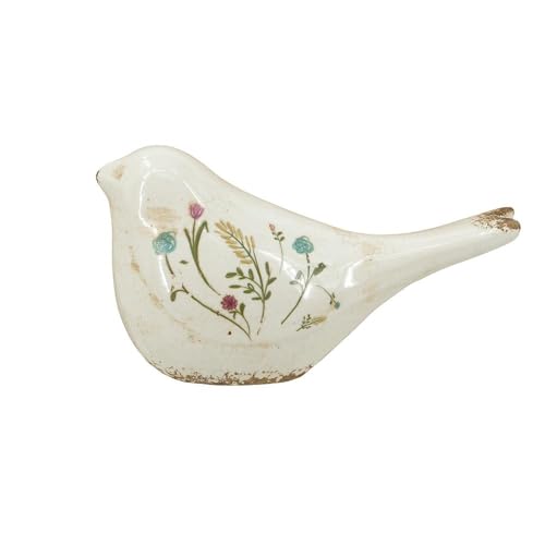 Figura decorativa de cerámica de pájaro vintage 8 pulgadas