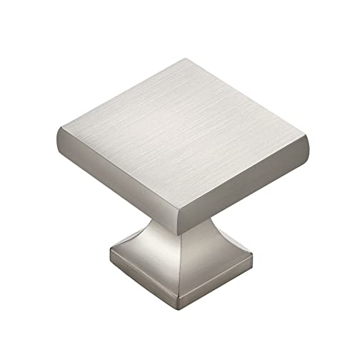 Image of Ravinte Cabinet Knobs Brushed Nickel Square Knobs, Drawer Knobs, 5 Pack | Single Hole, Solid Metal, Easy Install, Screws Included, Rust-Resistant, For Cabinets, Drawers, Dressers