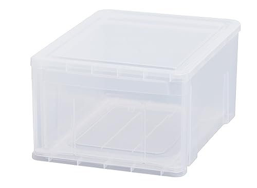 天馬(Tenma) 中身が見えるシンプルな小物収納ケース 日本製 プレクシーケース 積み重ねて使用できる収納ボックス 引き出し クリアケース 【色 オールクリア】 【サイズ L】 【幅32×奥行42×高さ21cm】