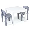 Humble crew kids dry erase plastic table and 2 set white table grey chairs 20 x 20 x 17inches 12 x 11 x 18 inches  urban country home decor