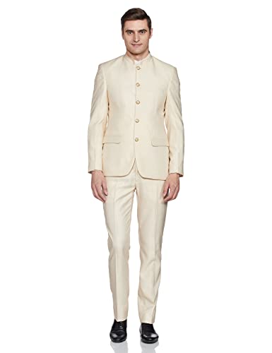 Image of Raymond Rayon Blend Men's Full Sleeve Contemporary FIT Light Fawn Formal Suit