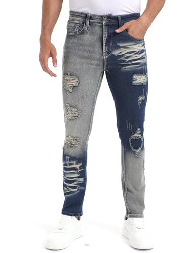 Men's Tapered Leg Slim Fit Jeans Stretch Denim for Everyday Wear