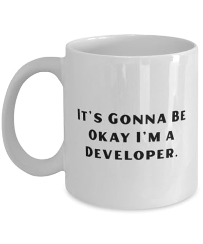Beautiful Developer Gifts, It's Gonna Be Okay I'm a Developer, Birthday 11oz 15oz Mug For Developer from Friends, Funny developer mug, Funny coder shirt, Funny programmer socks, Funny computer geek