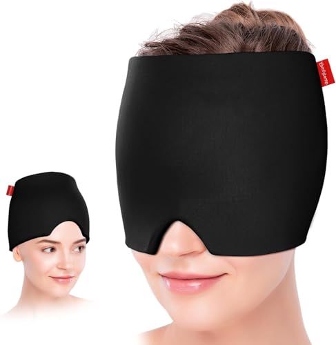 Comfytemp アイシングジェル 冷感キャップ 温冷両用頭部用キャップ 繰り返し使用可 目や頭の疲れリラックス ストレスを解消 男女兼用 プレゼント【ブラック】のサムネイル