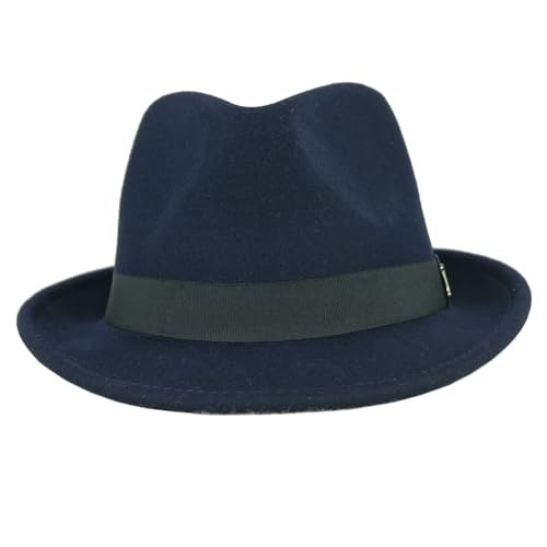 Image of FREEBIRD99 100% Wool Felt Panama Fedora Hat Short Brim Trilby Flat Hat for Men Women