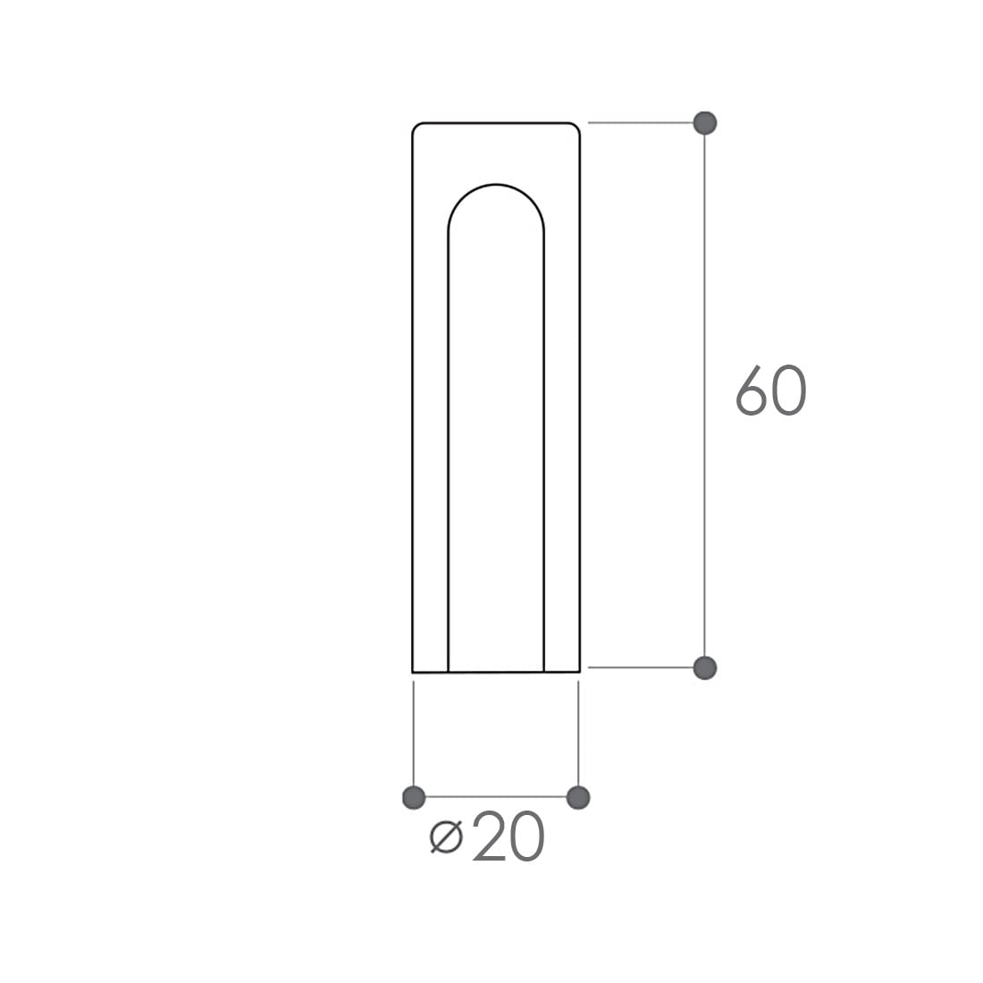 4 casquillos para puerta de 20 mm de diámetro, de plástico, color negro
