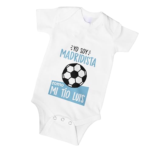 Made in Gift Body Bebé Personalizado Yo Soy Futbolero/a - Algodón 100% - Personaliza Equipo y familiar - Regalo Original para Baby Shower - Tallas de 0 a 12 Meses