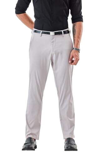 Image of SNITCH Men Chinos | Slim Fit Mid Rise Solid Pattern | Cotton Blend with Medium Stretch & Smooth Texture | Button & Zip Closure for Casual & Street Wear