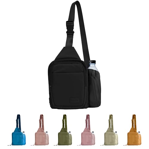 BUNSO Everyday Small Crossbody Bags for Women, Water-Resistant Sling Bag for Men with Waterbottle...